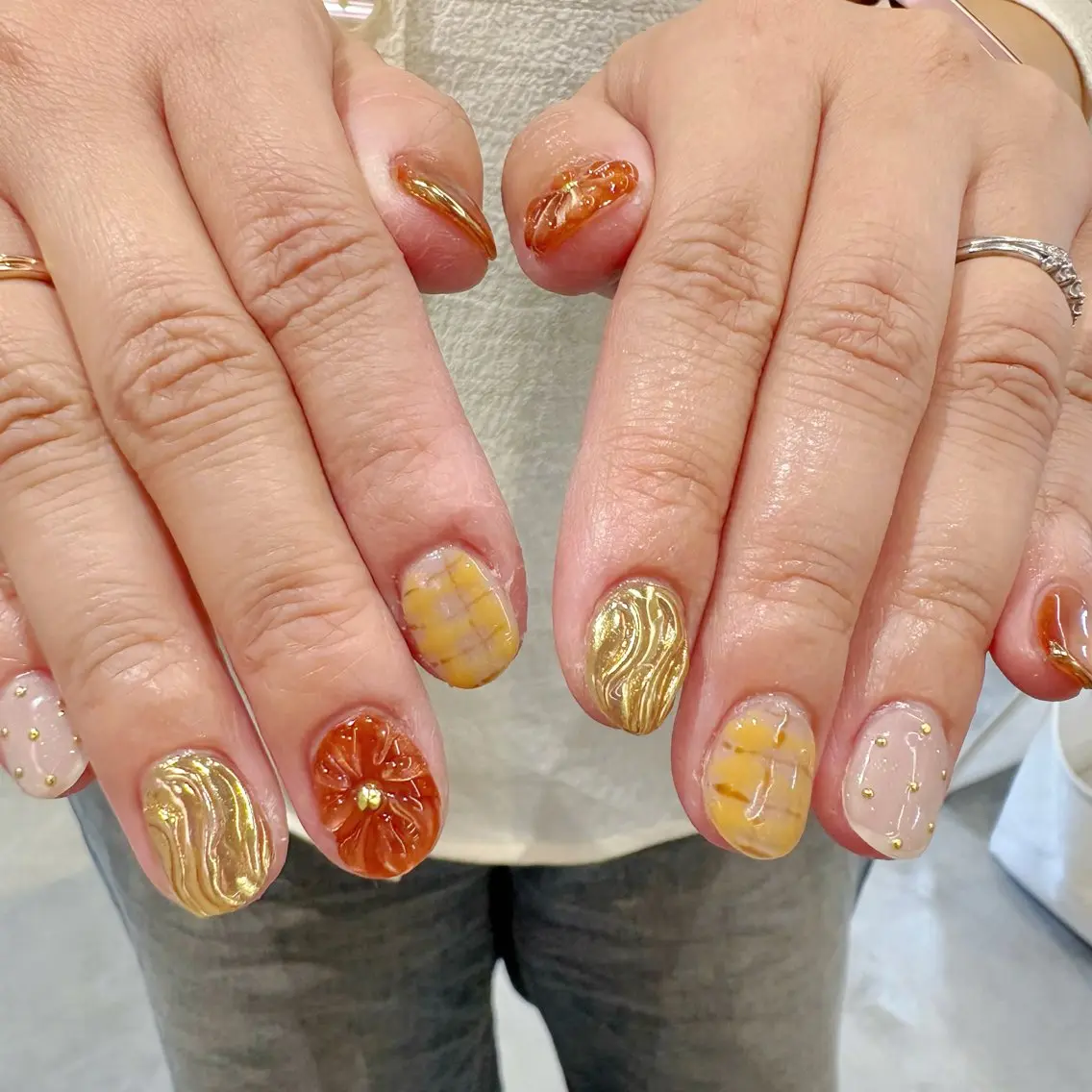 ネイル アートネイル クリアネイル フラワーネイル 持ち込み ぷっくりネイル Ayu ꕤ︎︎。°⋆のネイルデザイン