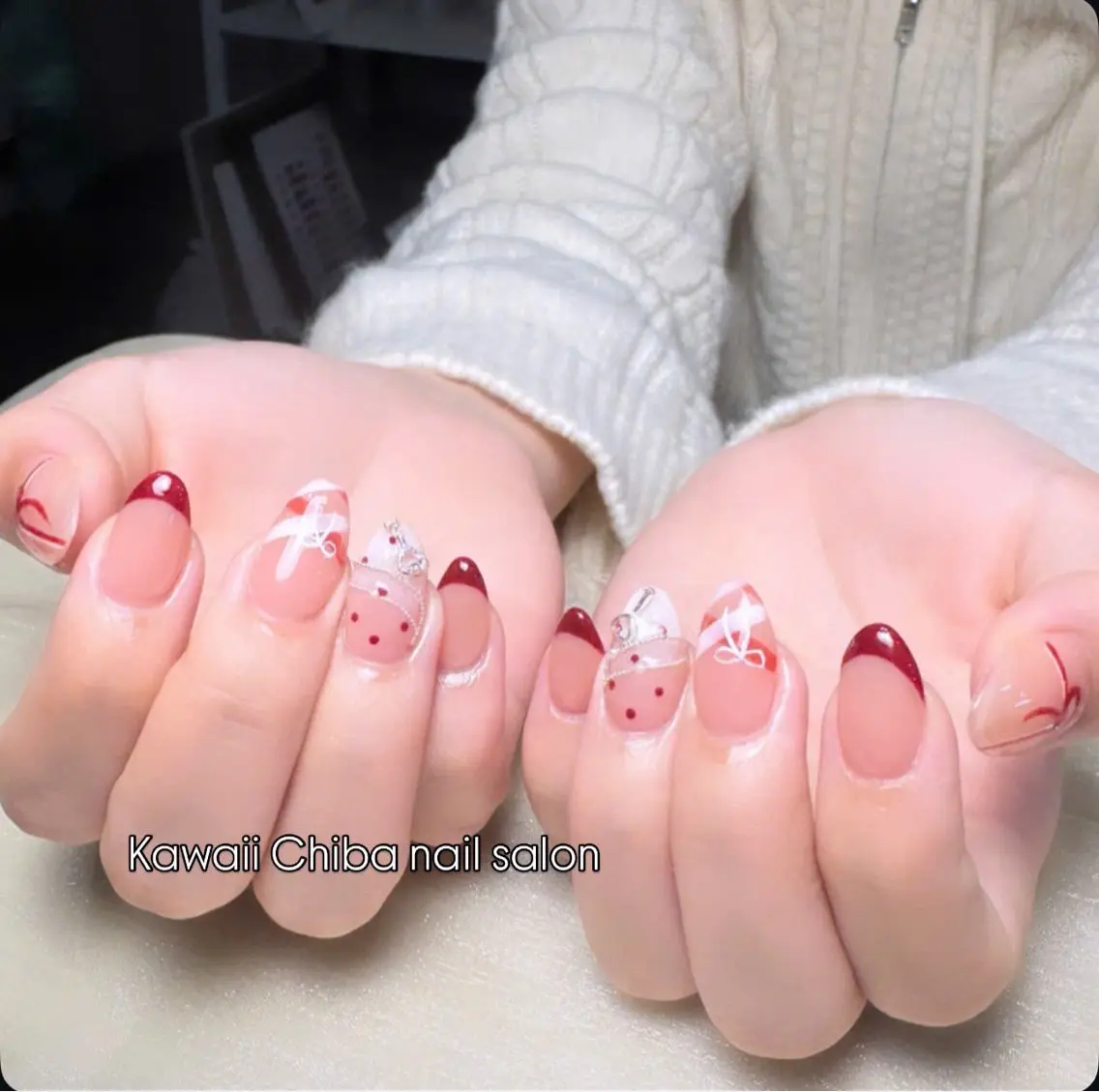 ネイル アートネイル クリアネイル ジェルネイル ハート 韓国ネイル Kawaii Chiba nailのネイルデザイン