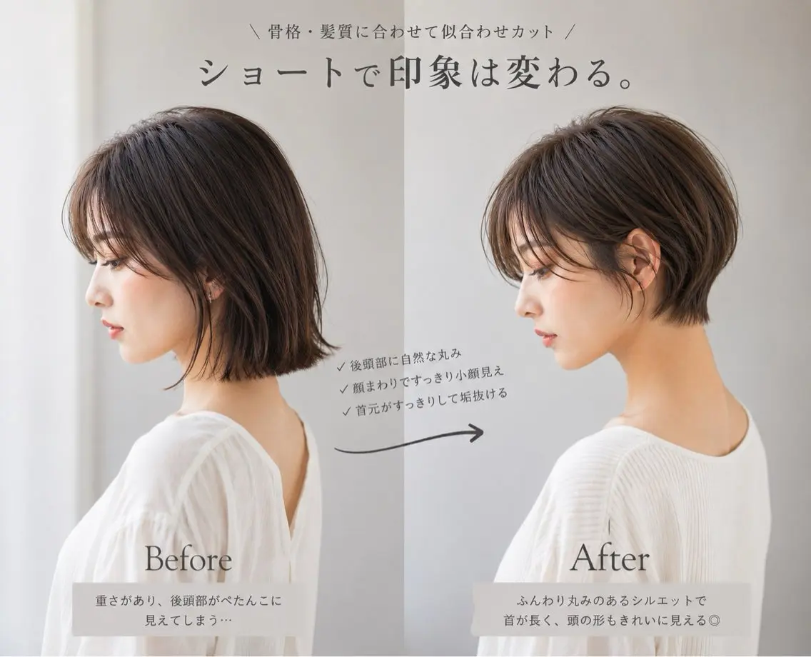 ショート カラー 小顔ショート🏅/ 透明感カラー/みらいのヘアスタイル
