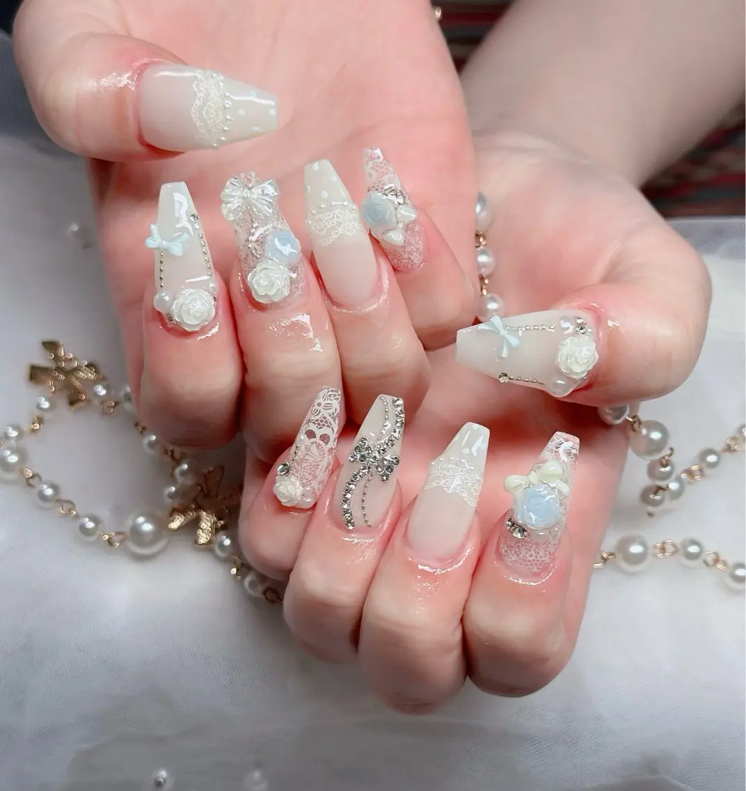 ネイル ハート キラキラネイル リボン ハンドネイル キノコ H.babynailのネイルデザイン