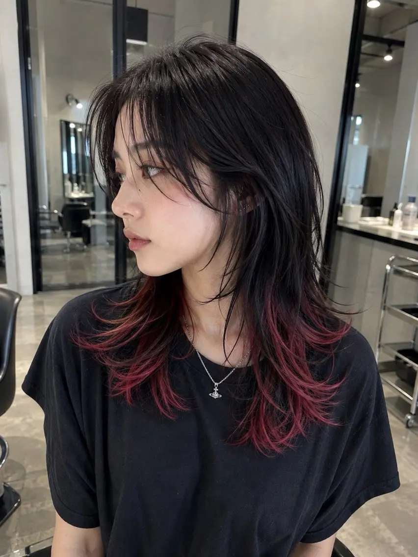 セミロング カラー ヘアカラー 韓国×艶ハイトーンが かわいい✨️リオ🍒のヘアスタイル