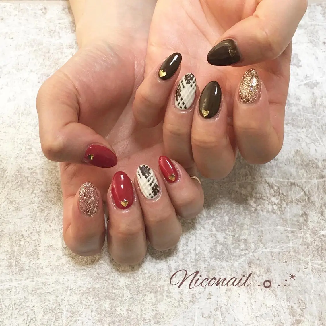 ネイル バレンタイン Niconail ☆ 仙川/ Aiのネイルデザイン