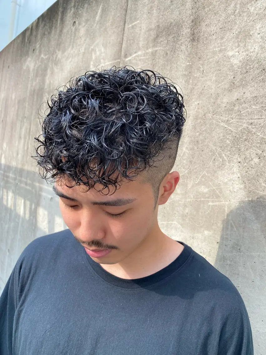 パーマ メンズ カット パーマ 吉武 茂暉のヘアスタイル