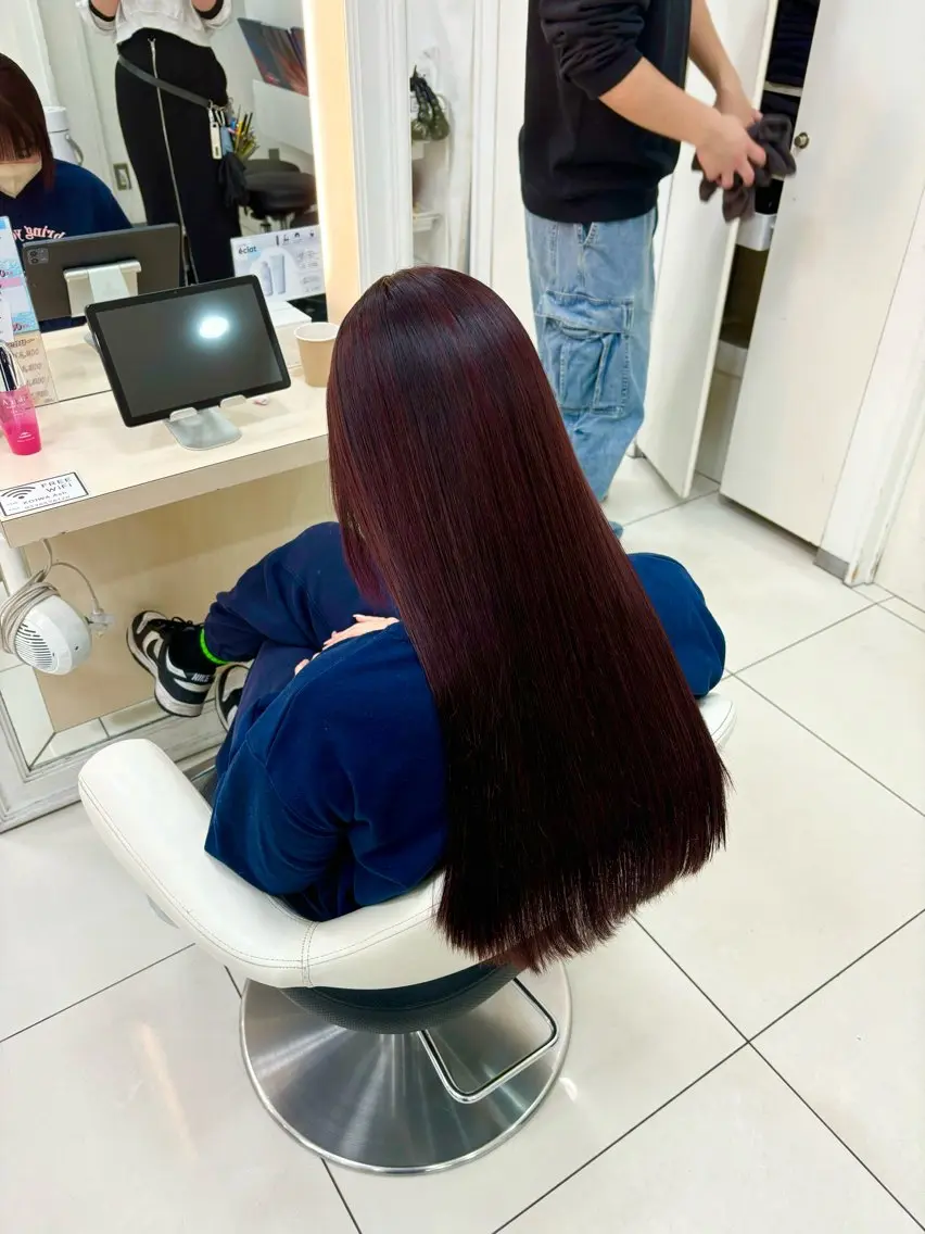 ロング カラー パーマ keany錦糸町 ハセベユウのヘアスタイル