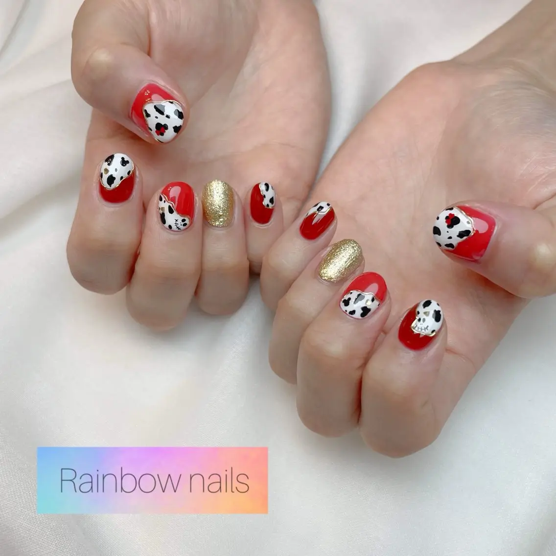 ネイル ハンドネイル Rainbow nailsくろちゃんのネイルデザイン