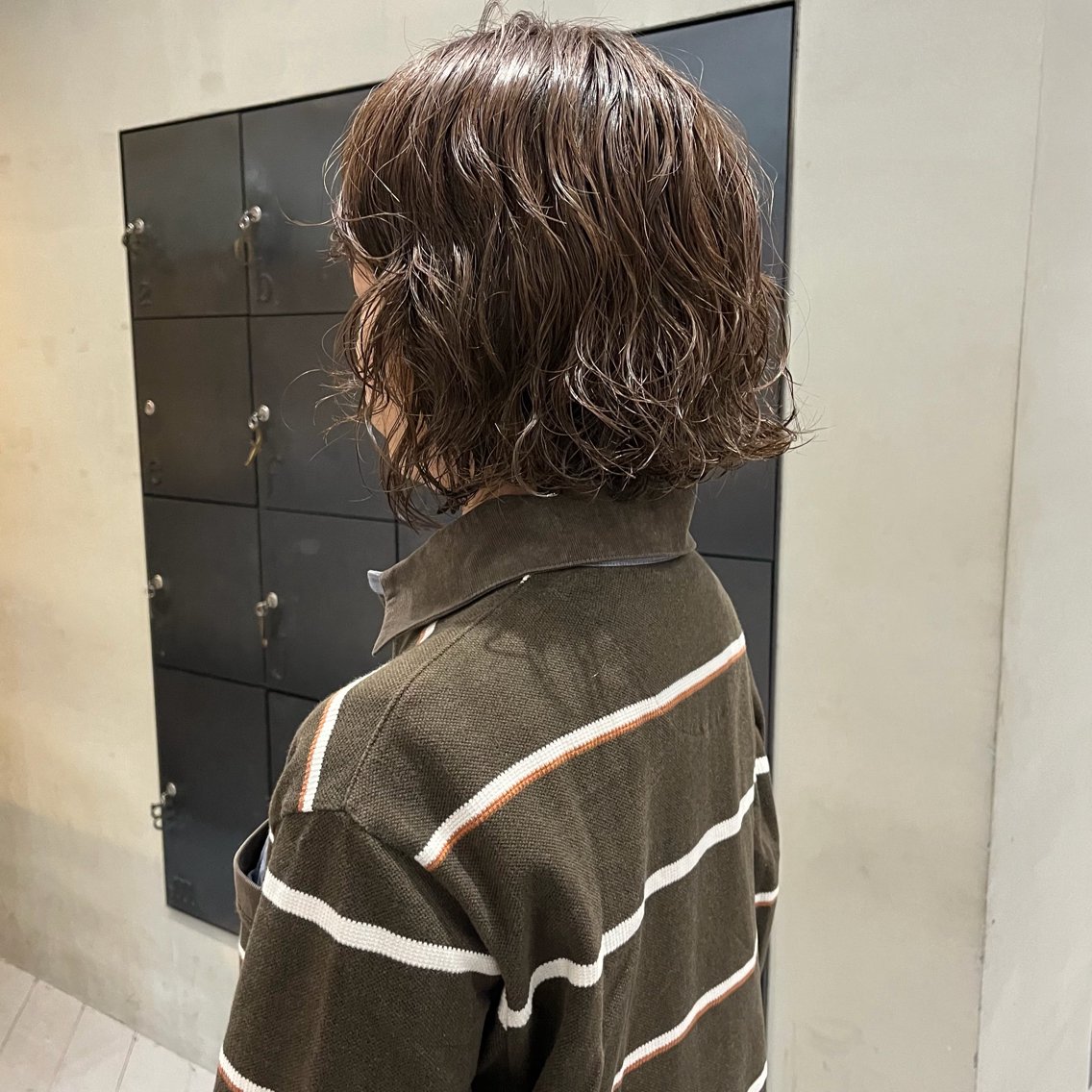 ミディアム パーマ ミディアムパーマ ボブ くせ毛 カット パーマ なな/ICI/レイヤ ーパーマ/上前津のヘアスタイル