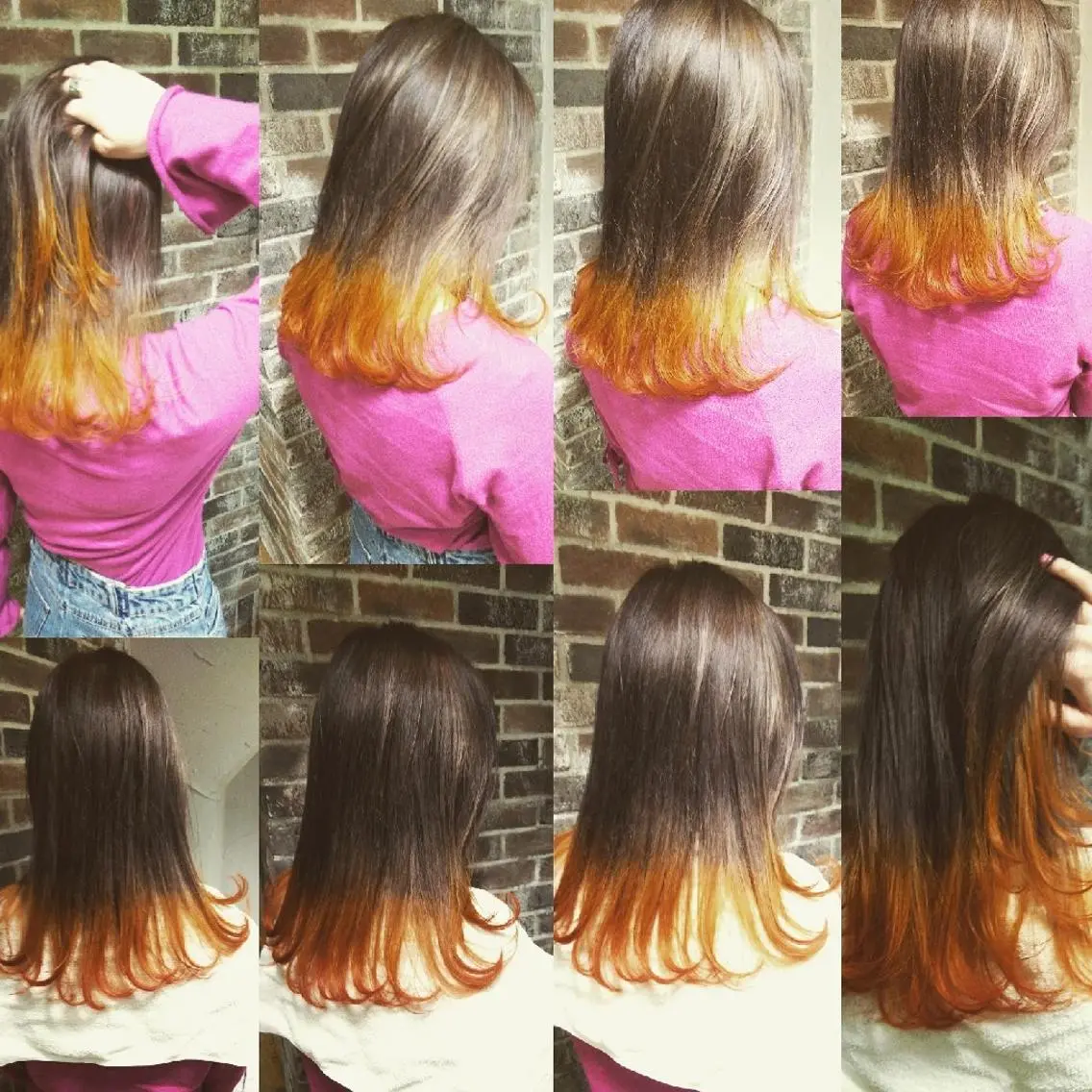 セミロング カラー パーマ ヘアアレンジ ネイル キッズ メンズ マツエク・マツパ メンズブリーチ ブリーチ ケアブリーチ デザインカラー オレンジ MEGUMI megumiのヘアスタイル