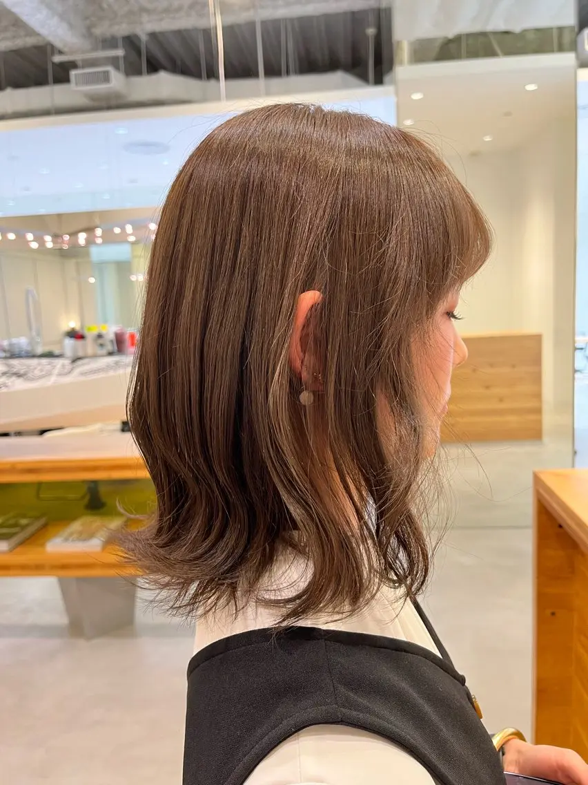 セミロング カラー ブラウンカラー オレンジ オレンジブラウン 米山 大空のヘアスタイル