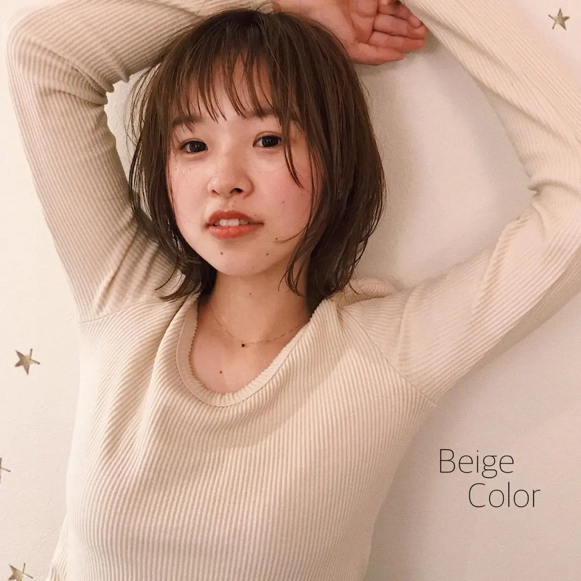 ミディアム カラー 市川 千夏のヘアスタイル