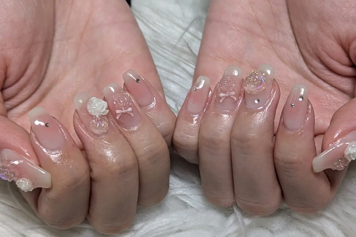 ネイル チークネイル 韓国ネイル シンプルネイル ハンドネイル m&pPrivate nailsalonのネイルデザイン