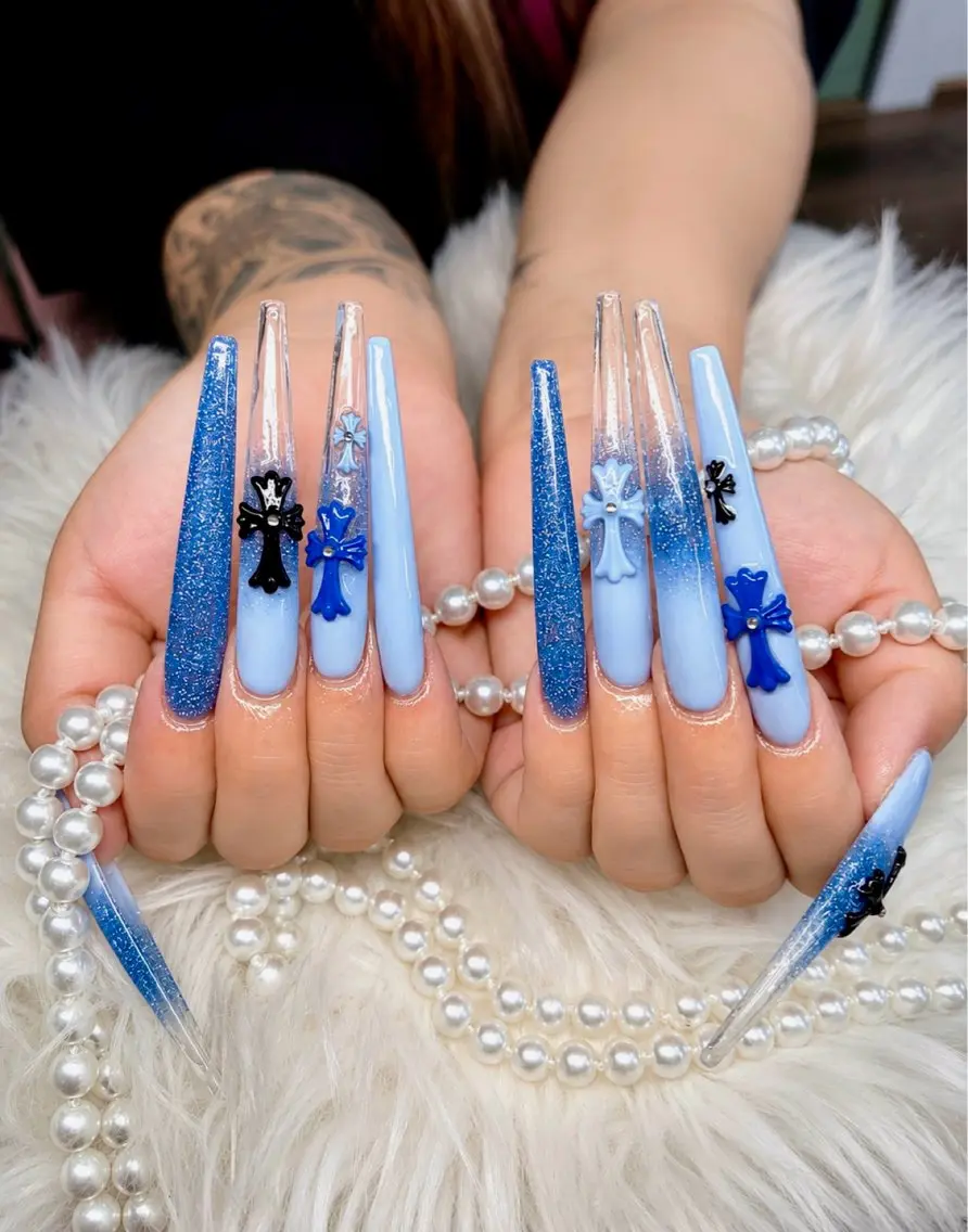 ネイル アートネイル オーロラネイル チークネイル 長さ出し フットネイル Chan nailsのネイルデザイン