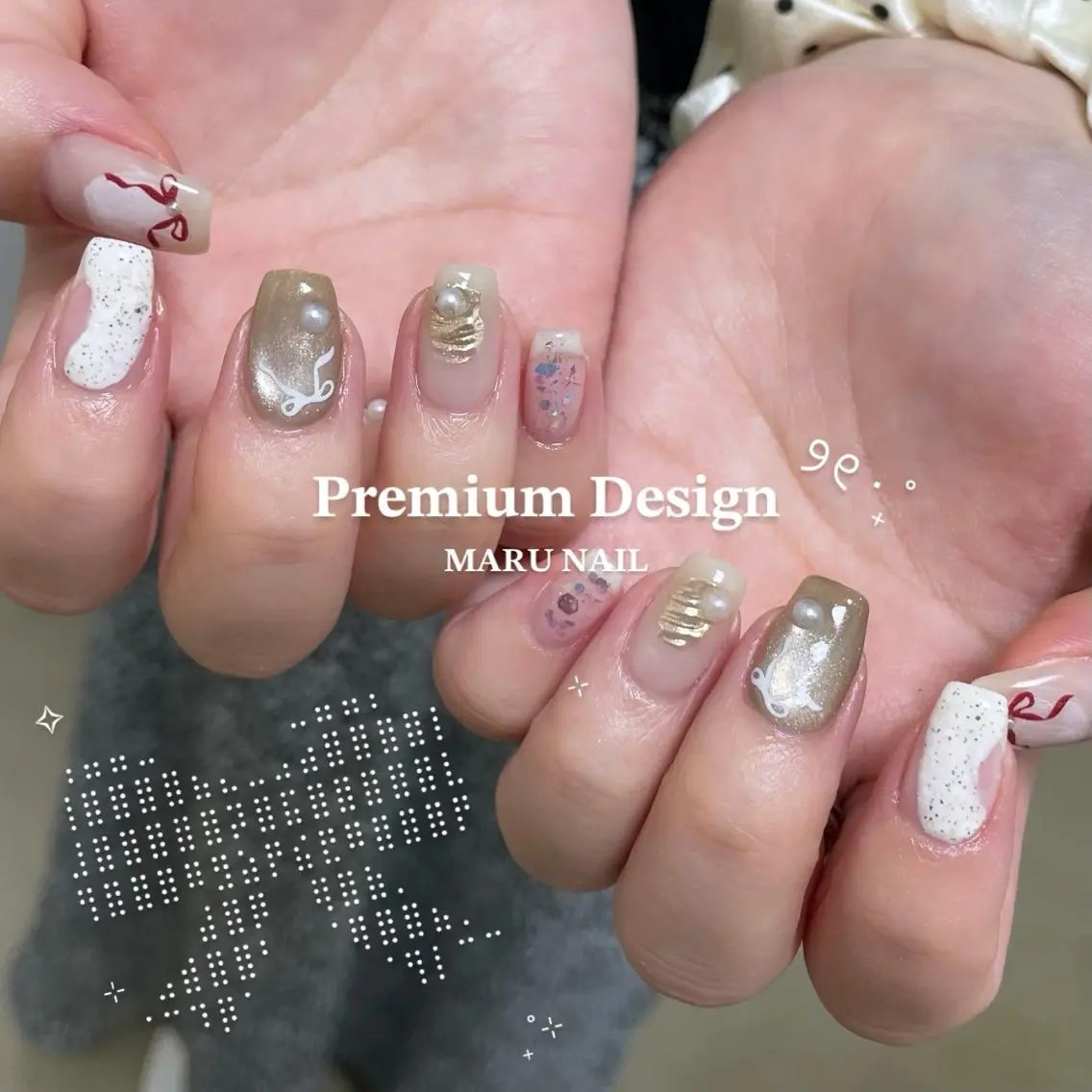 ネイル 韓国ネイル ニュアンスネイル ハンドネイル MARU NAIL Izumiのネイルデザイン