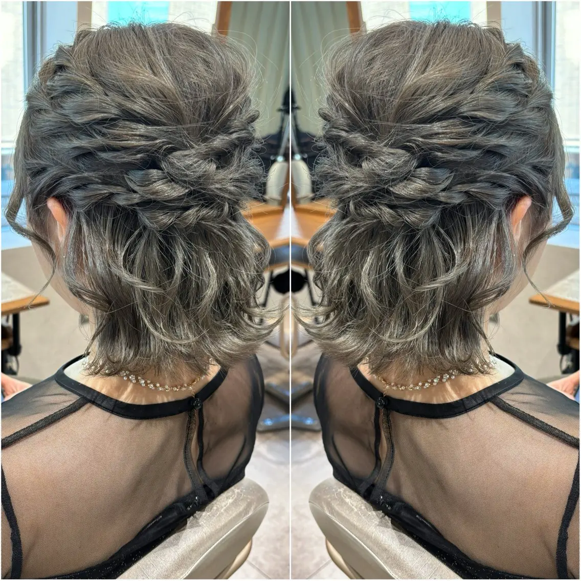 ショート カラー ヘアアレンジ ヘアセット 韓国hair🦋 Nanaのヘアスタイル