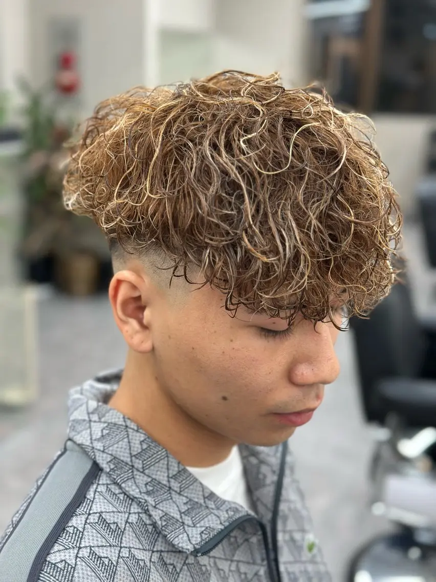 カラー パーマ メンズ メッシュパーマ支持率 ◎大宮/隼也のヘアスタイル