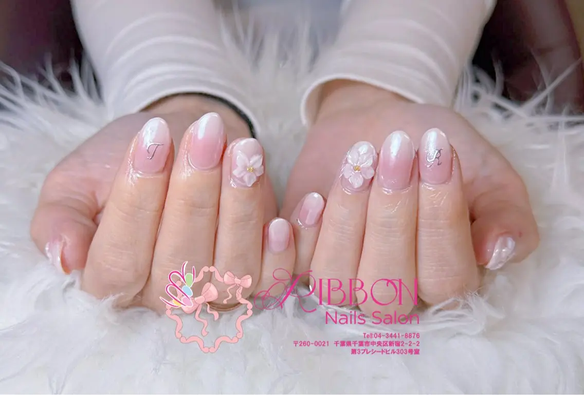 ネイル チークネイル フットネイル フレンチネイル グラデーション 韓国ネイル ハンドネイル Ribbonnail salonのネイルデザイン