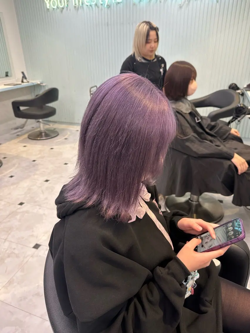 セミロング カラー ヘアカラー トリートメント ヘッドスパ ヘアセット 暖色🩷透明感カラー ♡Maika♡のヘアスタイル