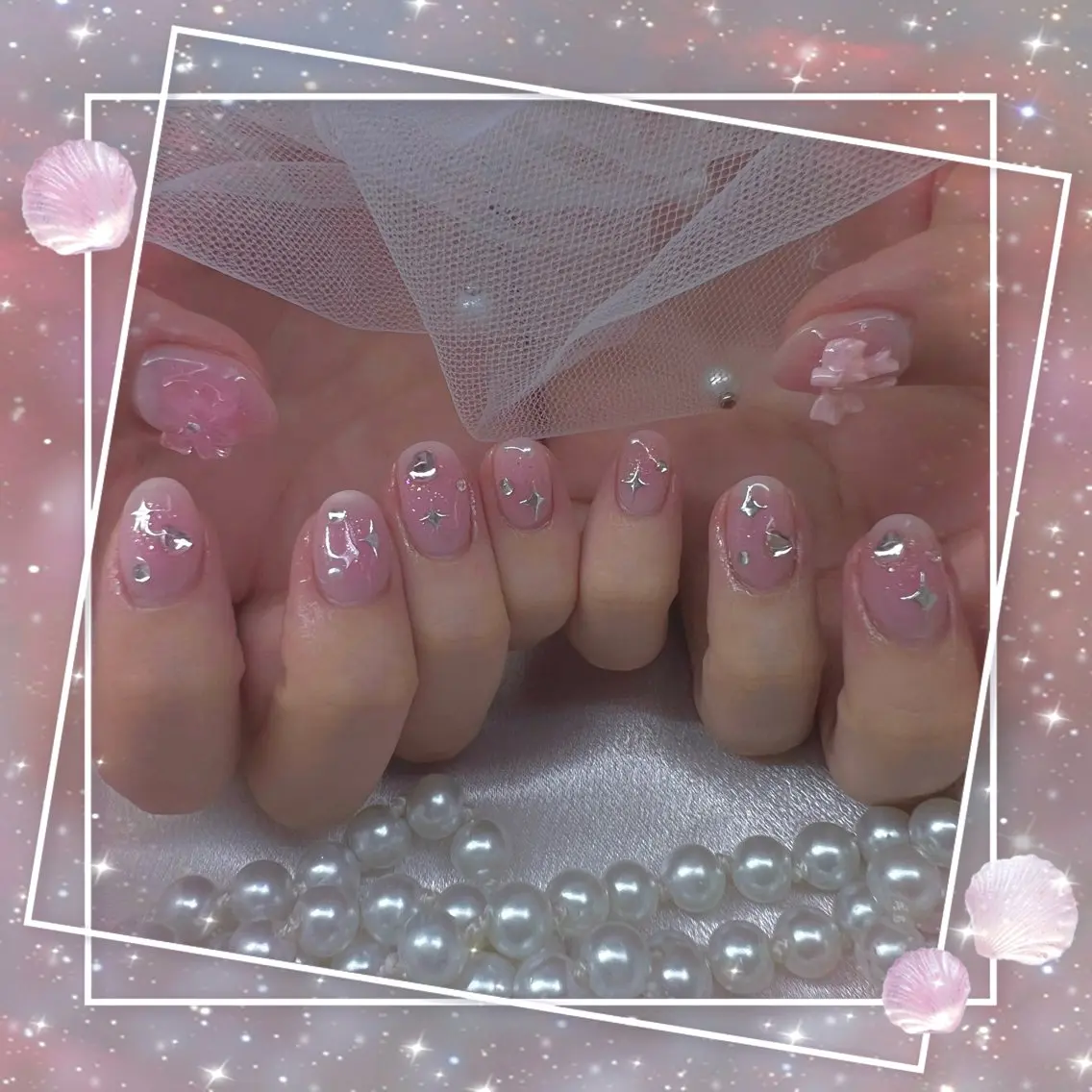 ネイル チークネイル フレンチネイル ガーリー グラデーション マグネットネイル ハンドネイル ハンドケア Chill Nailsalonのネイルデザイン