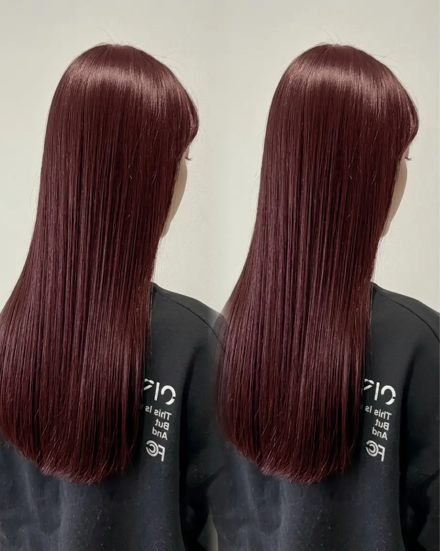 ロング パープルカラー 髪質改善 トリートメント ヘアカラー トリートメント Cinci💛いつか 💛透明感カラーのヘアスタイル
