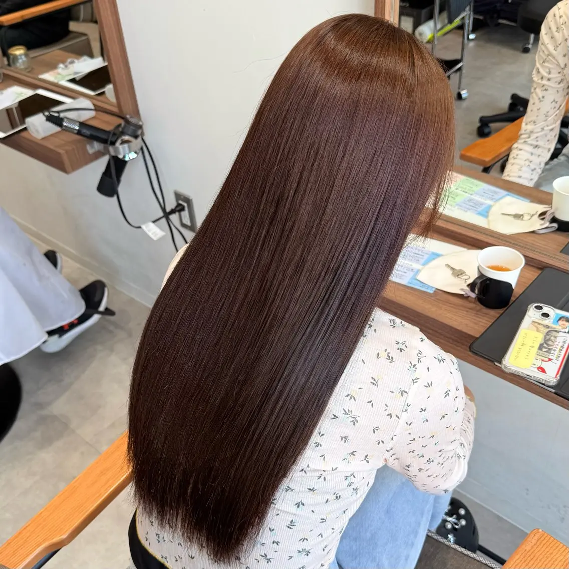 セミロング ヘアカラー トリートメント ヘッドスパ ルナ🫐縮毛矯正 🫐髪質改善のヘアスタイル