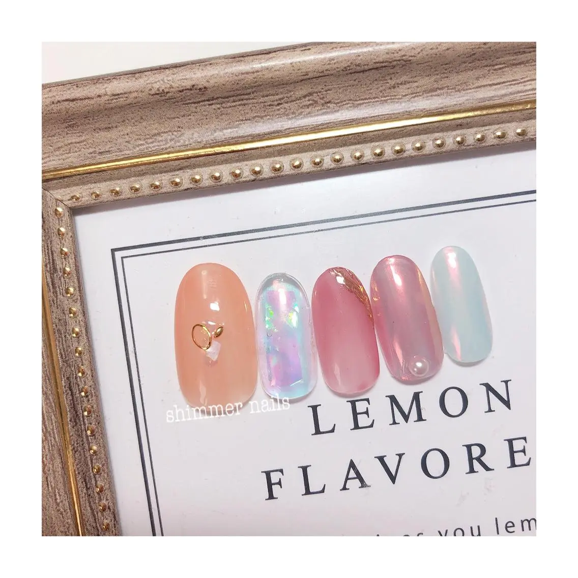ネイル 氷ネイル・うるうるネイル キラキラネイル shimmer nailsのネイルデザイン