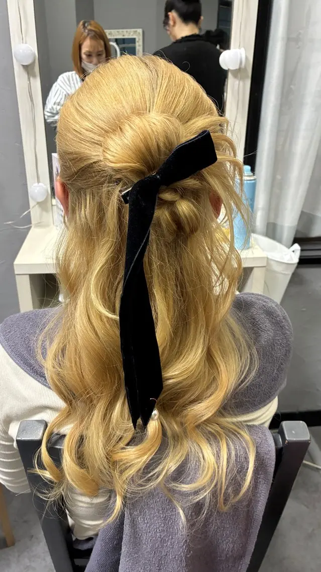 ロング ヘアセット 結婚式ヘアセット 土日祝・早朝OKのヘアスタイル