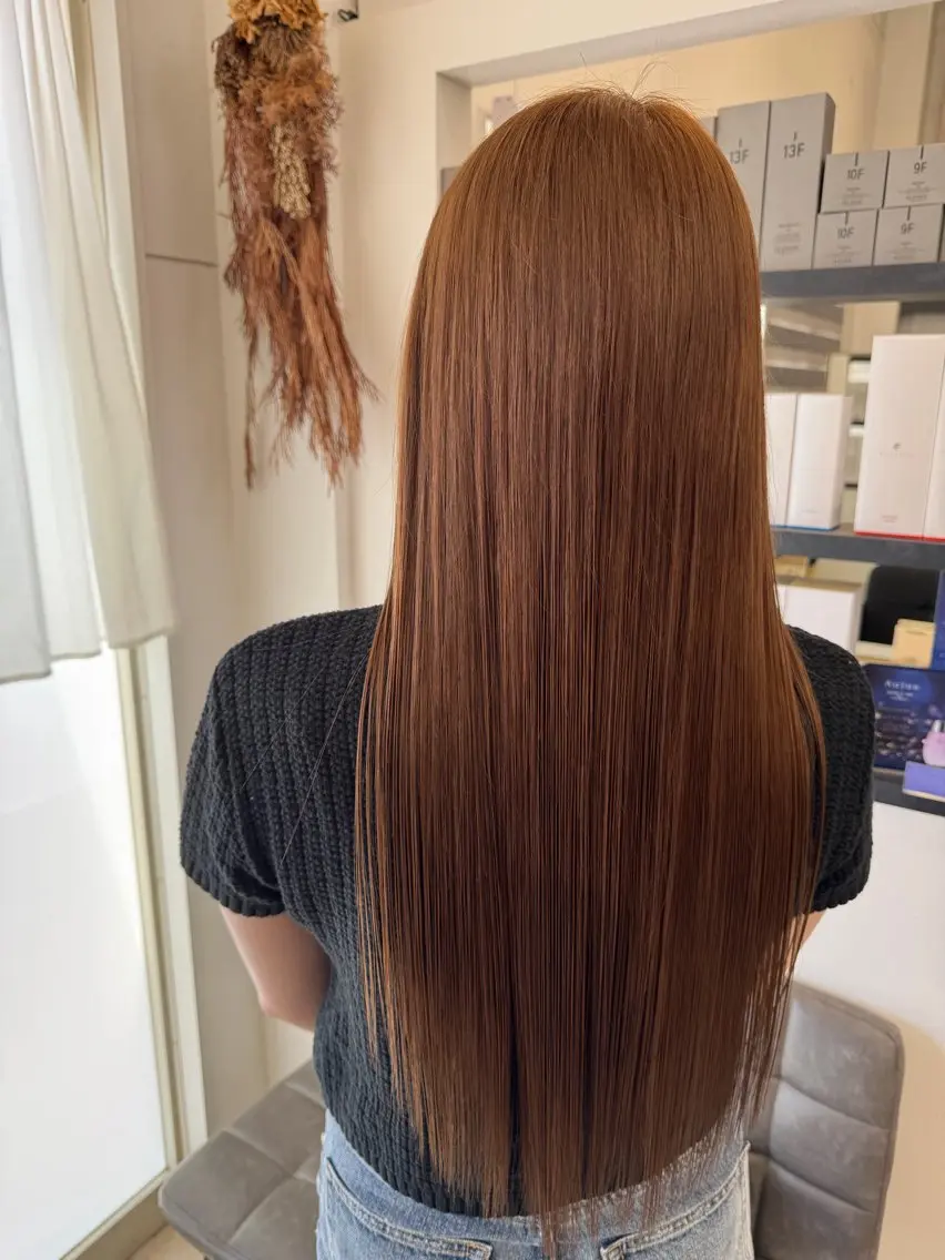 ロング カット 縮毛矯正 トリートメント 日置 大智のヘアスタイル