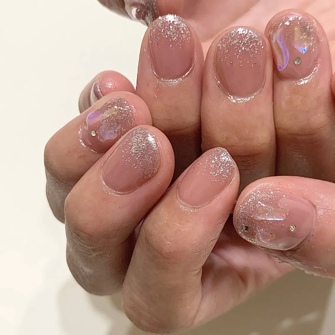 ネイル ブルー ジェルネイル キラキラネイル 韓国ネイル マグネットネイル RooM -mizuki-のネイルデザイン