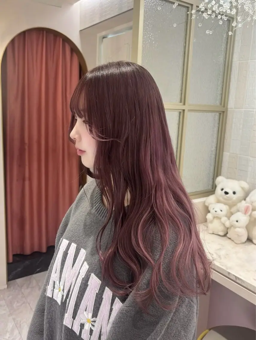 ロング ヘアカラー トリートメント 桃瀬 綾音 カラー/縮毛募集中♡のヘアスタイル