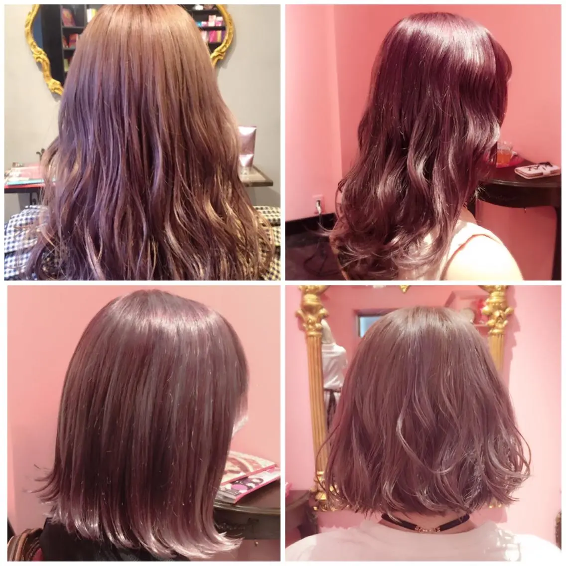 セミロング カラー ラベンダーカラー ラベンダーピンク ピンクカラー 櫻井 愛弓のヘアスタイル