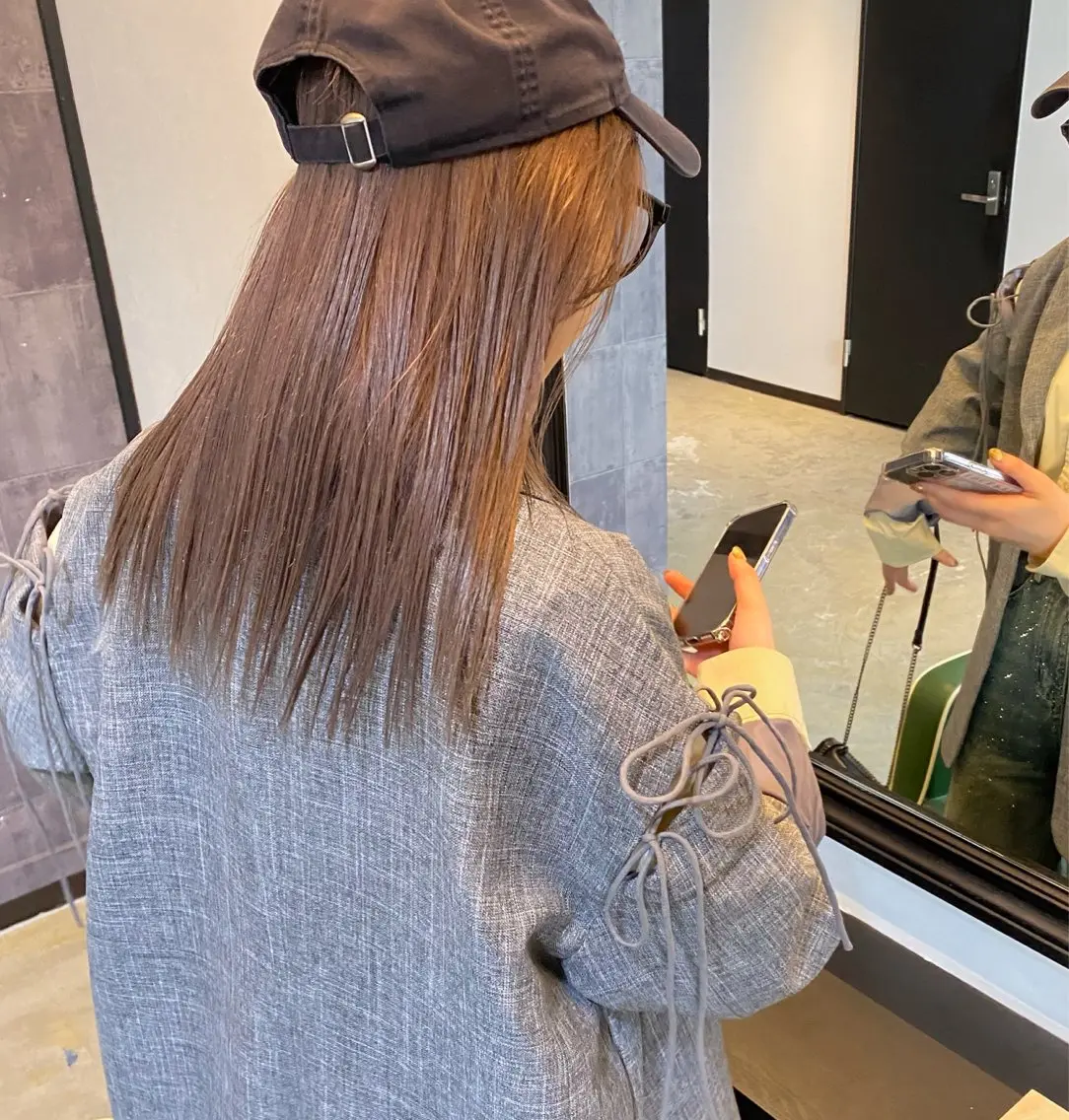 セミロング カラー ヘアアレンジ ベージュカラー ピンクカラー ピンクベージュ 広島/ボブ/レイヤー 🌿‬wakabaのヘアスタイル