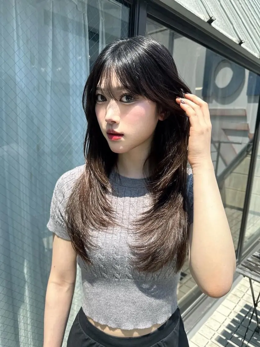ロング カラー レイヤーカット ワンホンレイヤー ワンホンヘア カット ヘアカラー トリートメント ワンホンヘア/ レイヤー/Kaitoのヘアスタイル