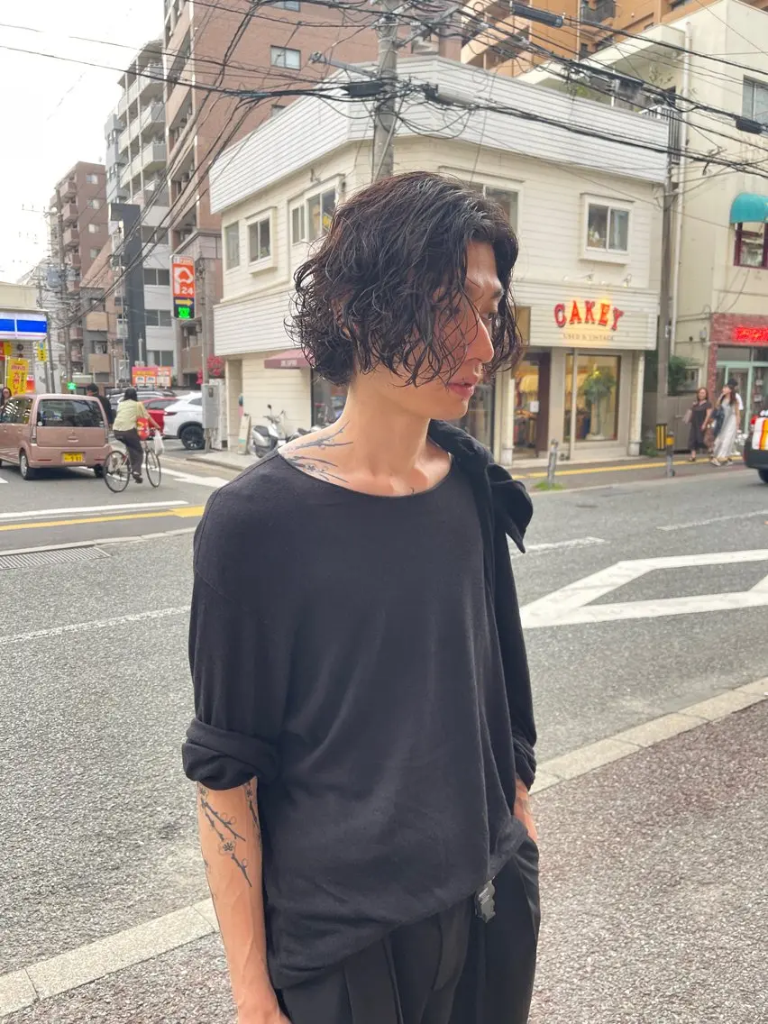 メンズ カット パーマ メンズヘア ナチュラルパーマのヘアスタイル