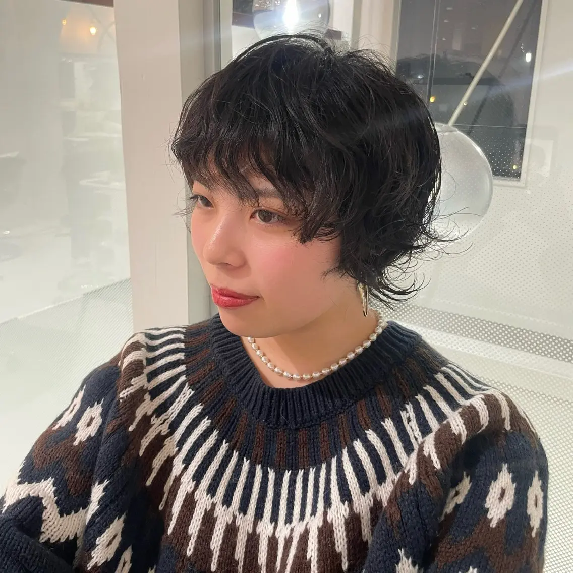 ショート パーマ カット ヘアカラー トリートメント 💖ボブ/縮毛矯正 顔周りレイヤー/ユイのヘアスタイル