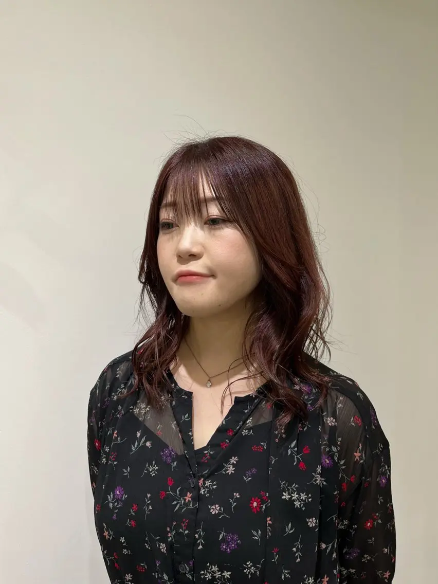 ミディアム カラー ブリーチ ブラウンカラー ブリーチなしカラー arte鈴木 ひなののヘアスタイル