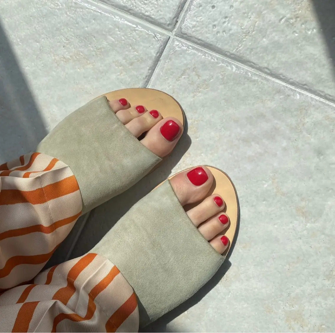footワンカラーの写真