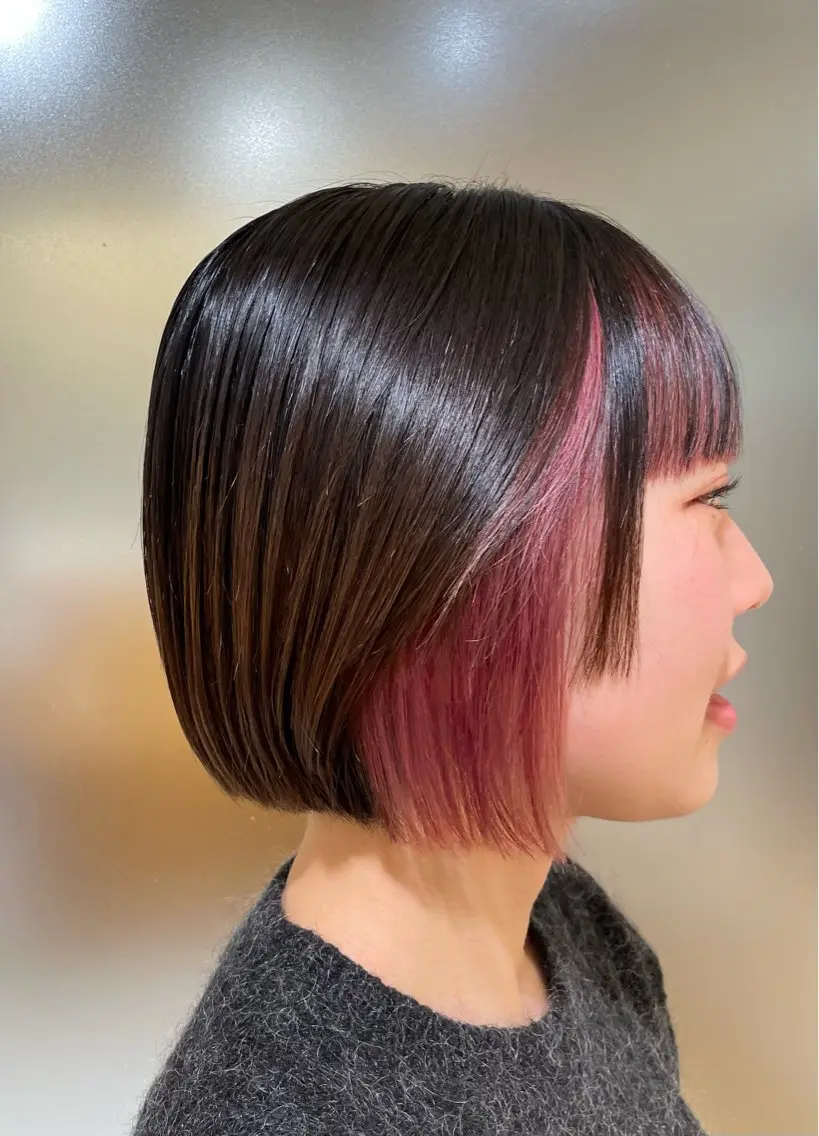 ショート カラー インナーカラー 菅沼 紀世/顔周りレイヤーのヘアスタイル
