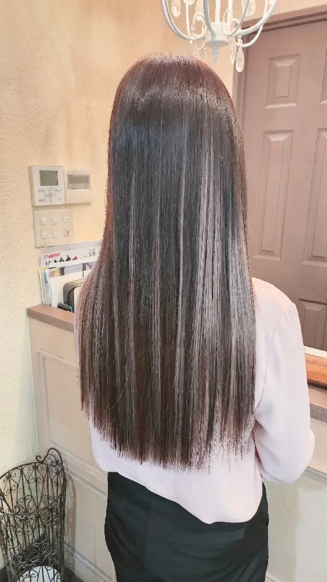 ヘアアレンジ ロング シールエクステ エクステ ハイライト カット エクステ 田井中 悠紀のヘアスタイル