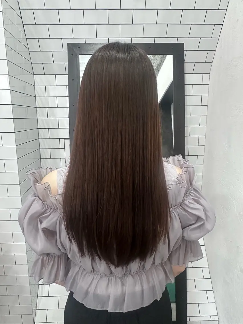 ロング カット 縮毛矯正 トリートメント 妙見 知洋のヘアスタイル