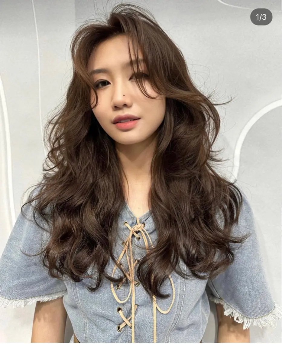 セミロング パーマ セミロングパーマ レイヤーカット デジタルパーマ コスメパーマ 佐藤　諒のヘアスタイル