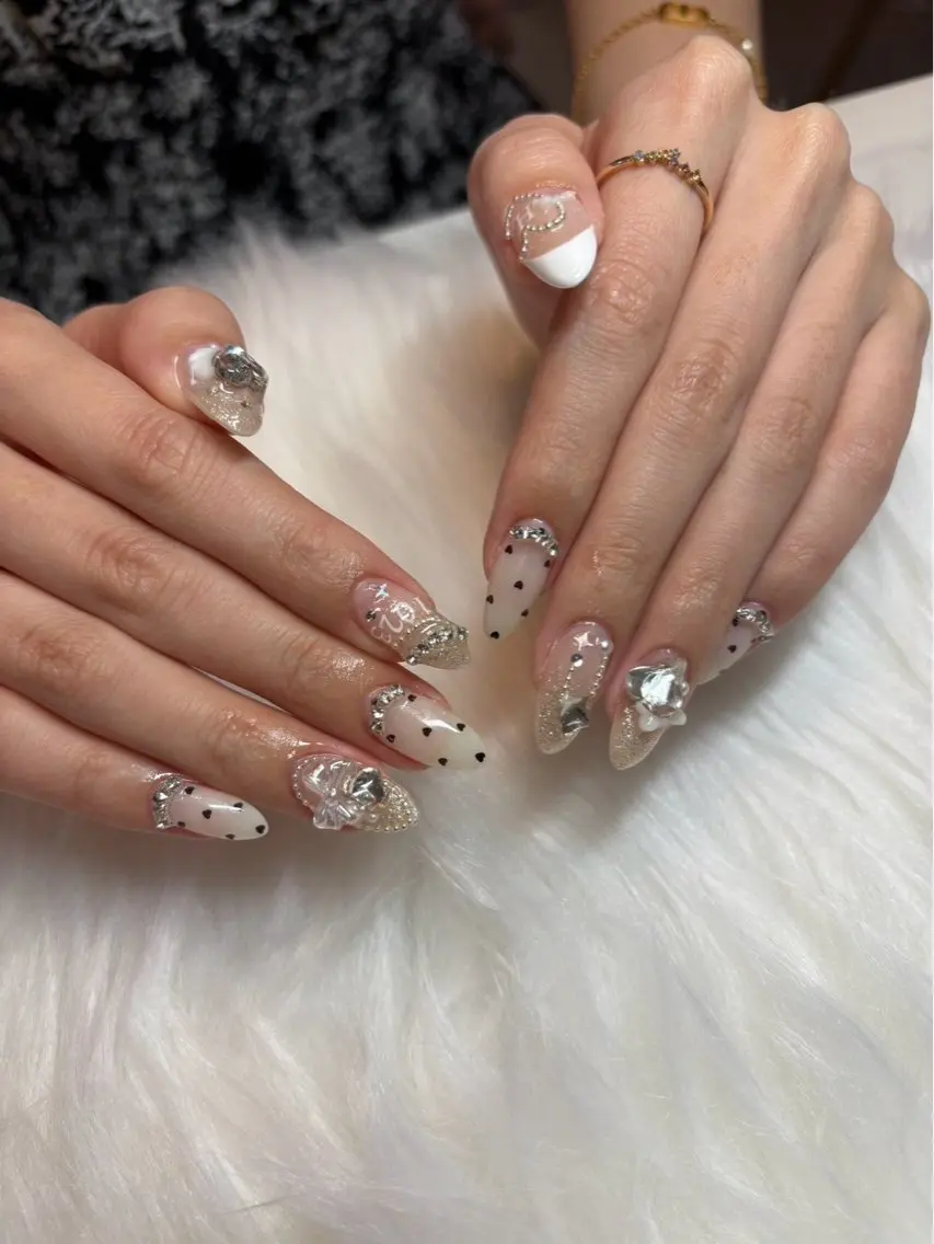 ネイル ガーリー ワンホンネイル ハンドネイル nailsalon popoのネイルデザイン