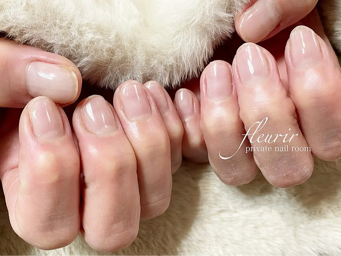 ネイル クリアネイル ハンドネイル フルリール 【プライベートサロンのネイルデザイン