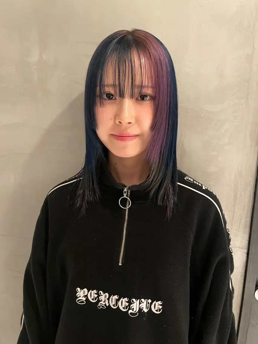 ミディアム カラー ヘアカラー ブリーチ✧︎デザイン ゆうのヘアスタイル