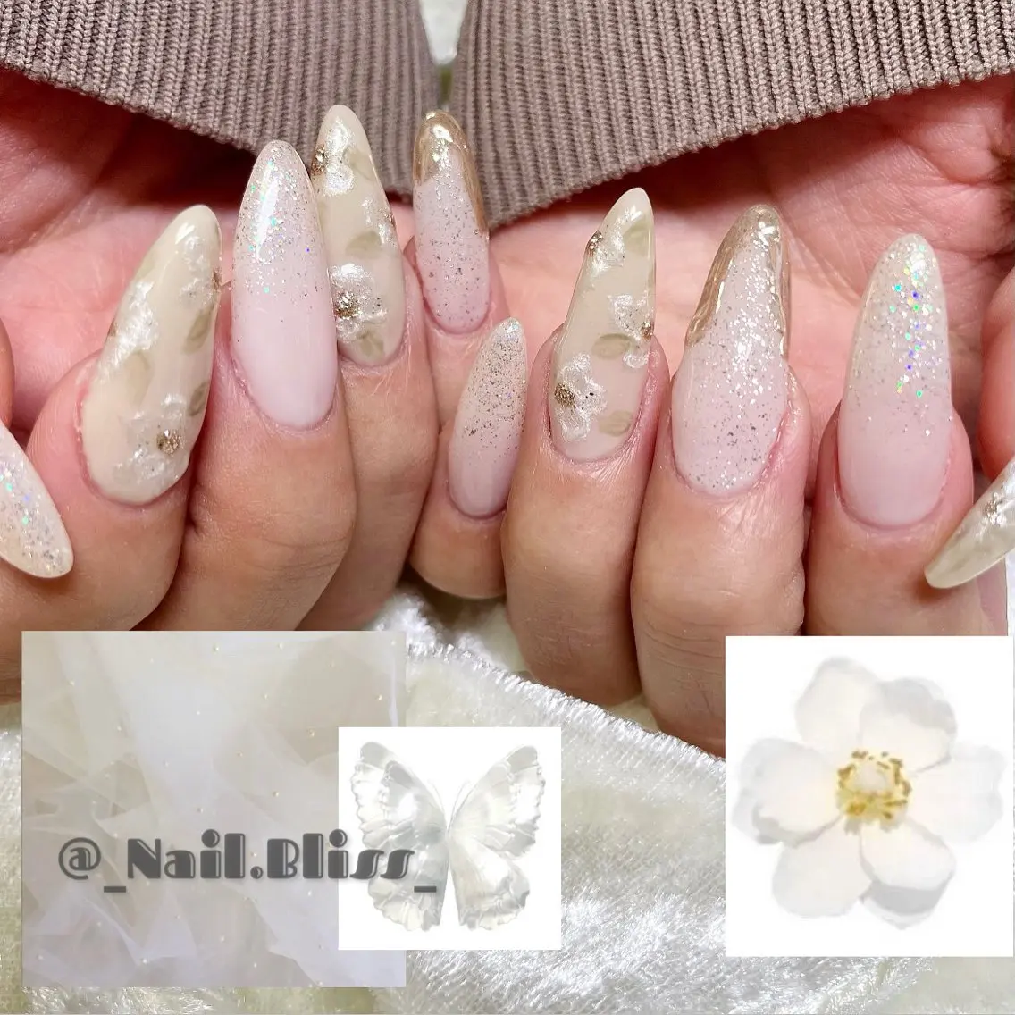 ネイル フラワーネイル 持ち込み ハンドネイル NAIL BLISSのネイルデザイン