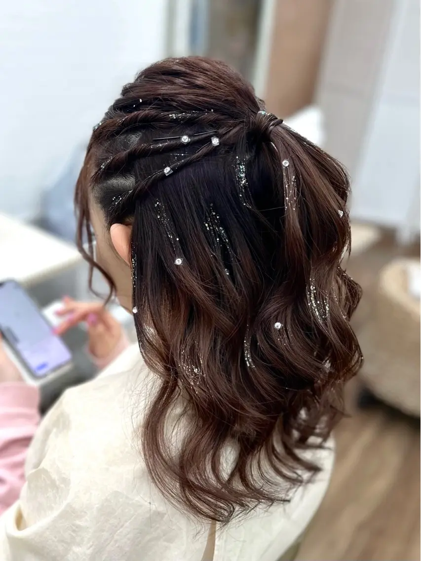 ヘアアレンジ ハーフアップ GLOSS♡ ヤマガミコウジのヘアスタイル