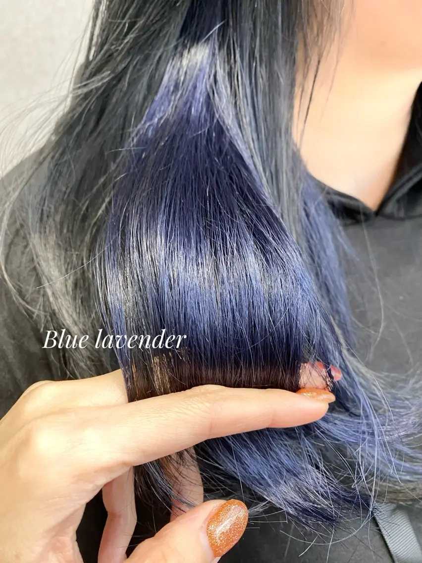 セミロング カラー ブリーチ ラベンダーカラー YUKA🐻❄️ 🎀当日予約ok/のヘアスタイル
