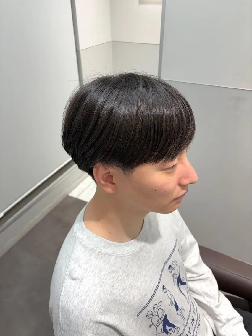 ショート メンズ マッシュ シースルーマッシュ 縮毛矯正 カット 縮毛矯正 SALOWIN大宮 /KYOHEI✂️のヘアスタイル