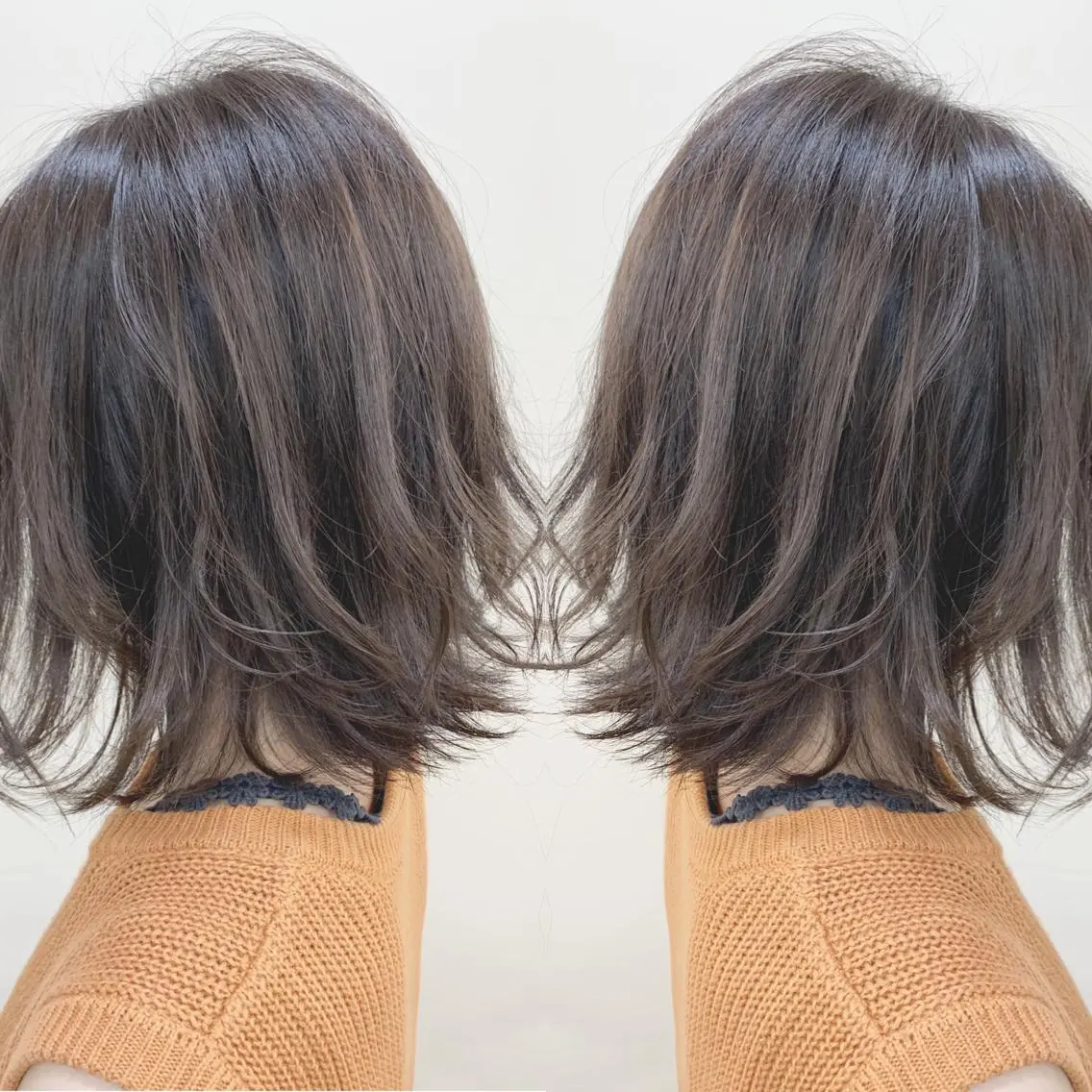ミディアム ボブ 外ハネヘア カット ヘアカラー H (エイチ) 烏丸御池店のヘアスタイル