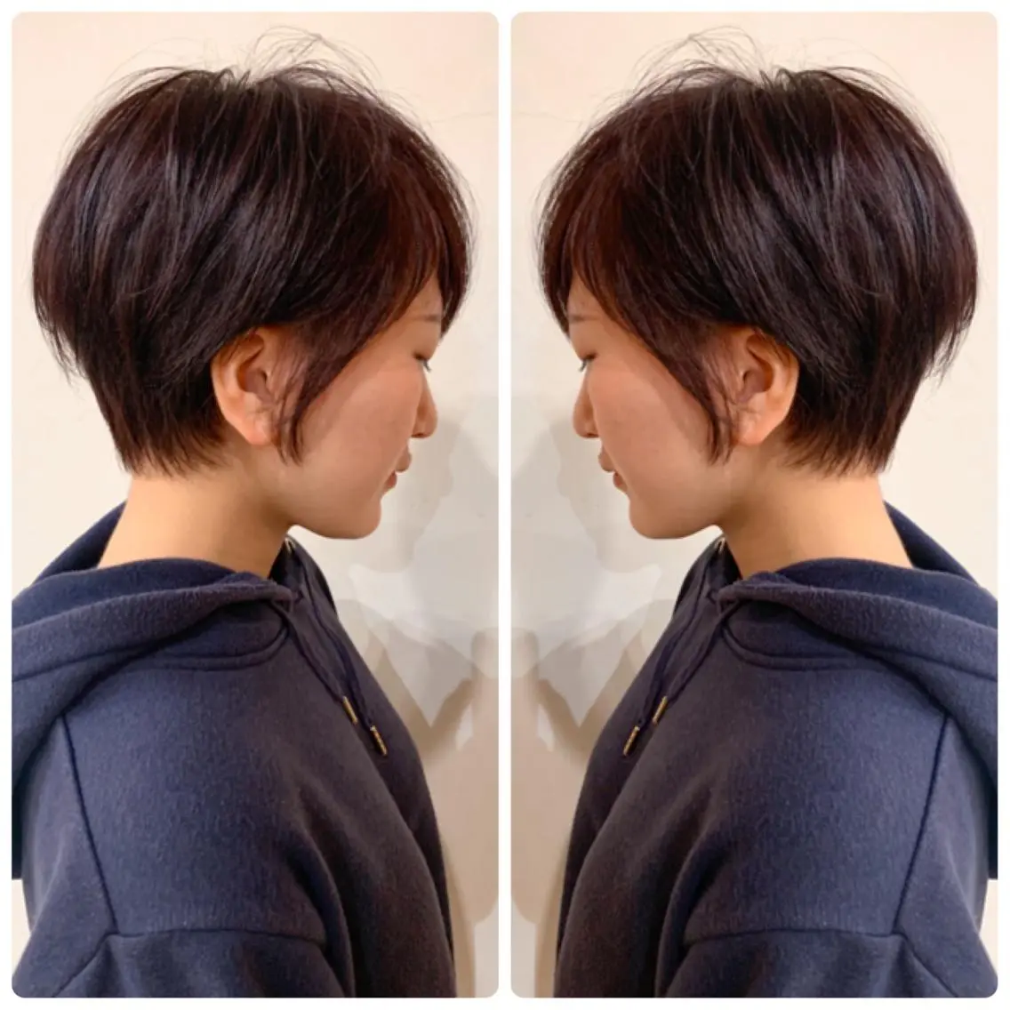 ショート カラー ショートボブ ハンサムショート 丸みショート ハイライトカラー ボブ カット ヘアカラー トリートメント 京都大人女性ショート 徒歩1分/秋山のヘアスタイル