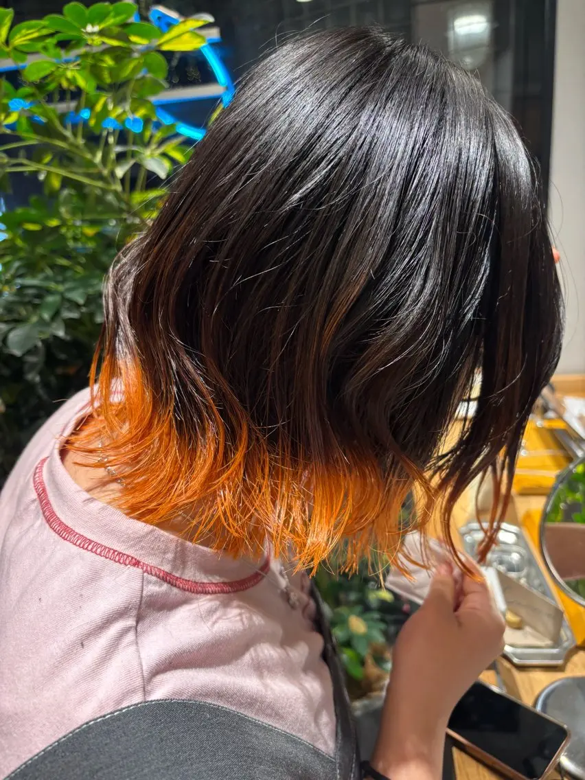 ミディアム カラー ヘアアレンジ ヘアカラー トリートメント ヘッドスパ 🌀パーマ　レイヤー ボブ/marinoのヘアスタイル