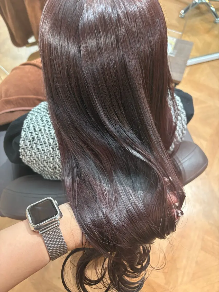 ロング カラー カシス ピンクカラー 🍒Ayana🍒 艶カラー🍒のヘアスタイル